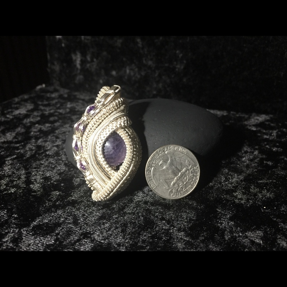 Chevron amethyst pendant